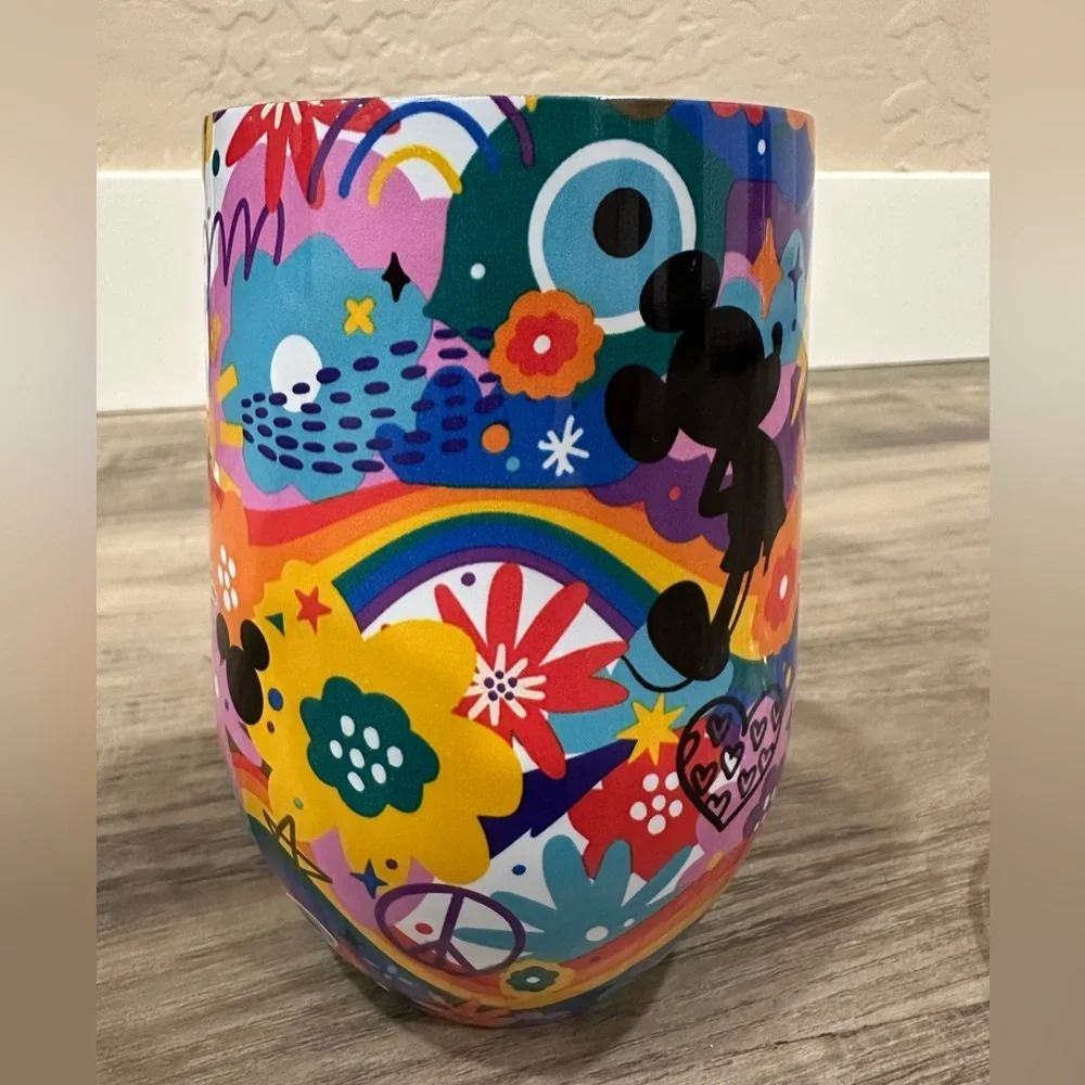 Disney Pride 2024 Collection Rainbow Mickey Stainless Steel Stemless Tumbler